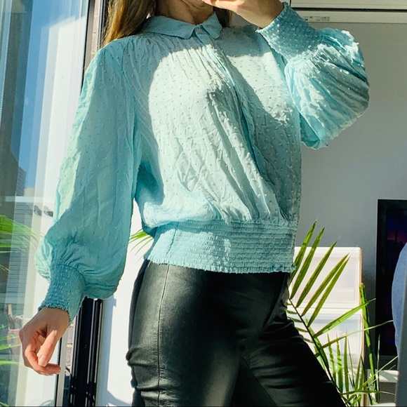 Anthropologie Maeve Turquoise Dramatic Bell Sleeve - Picture 13 of 16